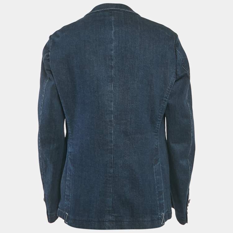 Pre Owned Z Zegna Blue Denim Regular Fit Shirt Jacket XXL