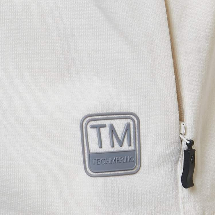 Pre Owned Z Zegna Techmerino Ivory Wool Zip-Up Jacket M