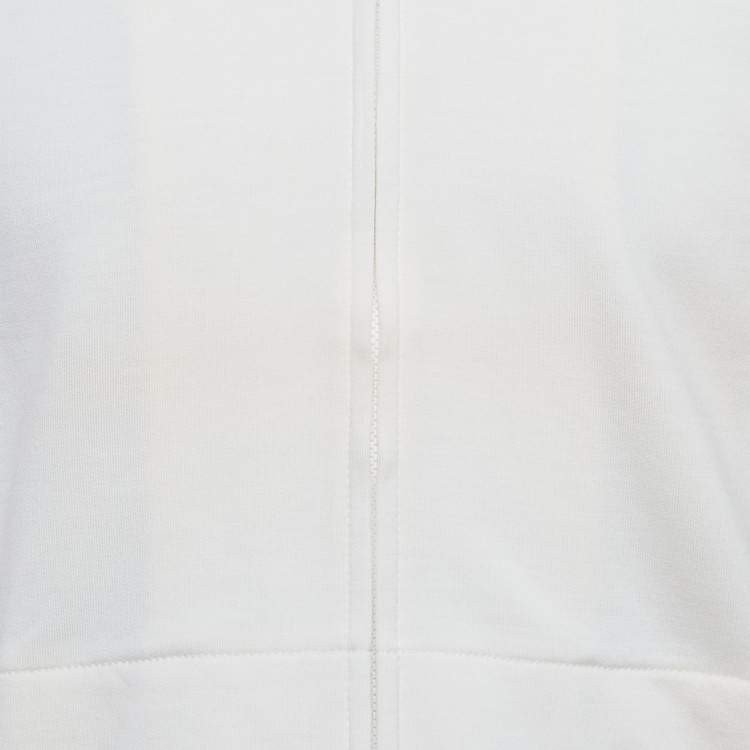 Pre Owned Z Zegna Techmerino Ivory Wool Zip-Up Jacket M