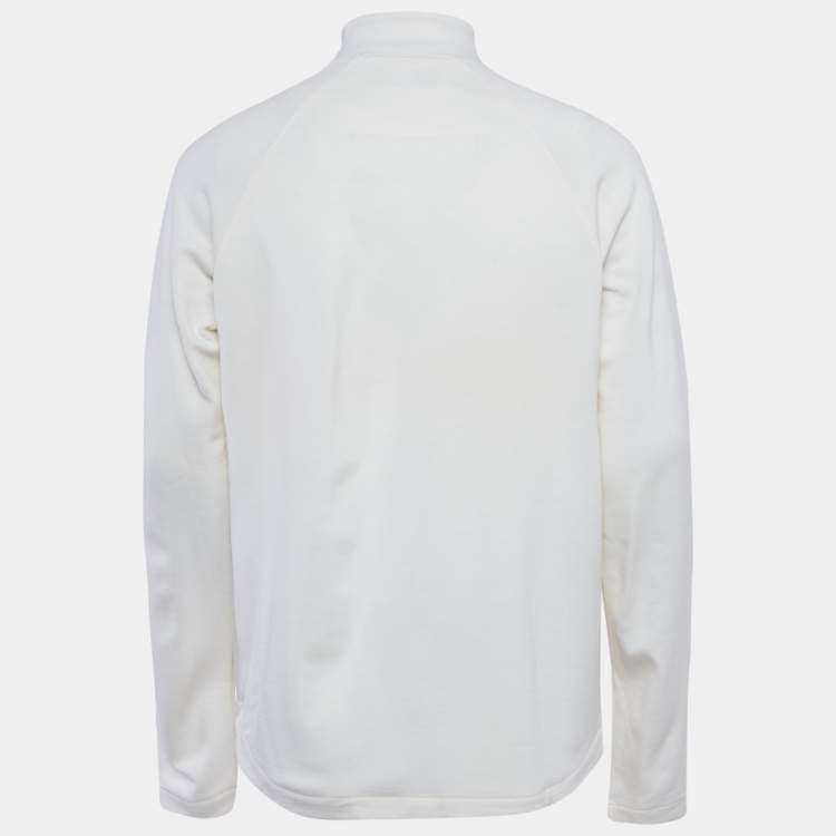 Pre Owned Z Zegna Techmerino Ivory Wool Zip-Up Jacket M