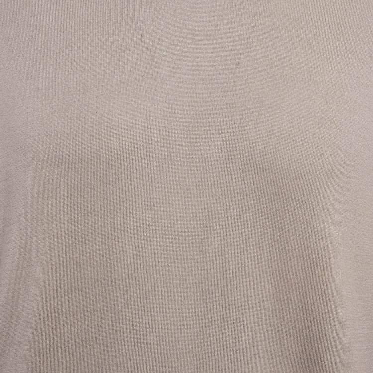 Pre Owned Z Zegna Purple/Grey Cotton Knit Crewneck Sweatshirt L