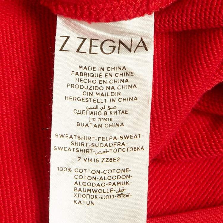 Pre Owned Z Zegna Red Cotton Knit Logo Embossed Set L/M