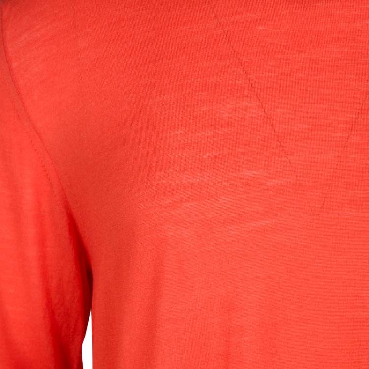 Pre Owned Z Zegna Blood Orange Wool Long Sleeve Sweater XL