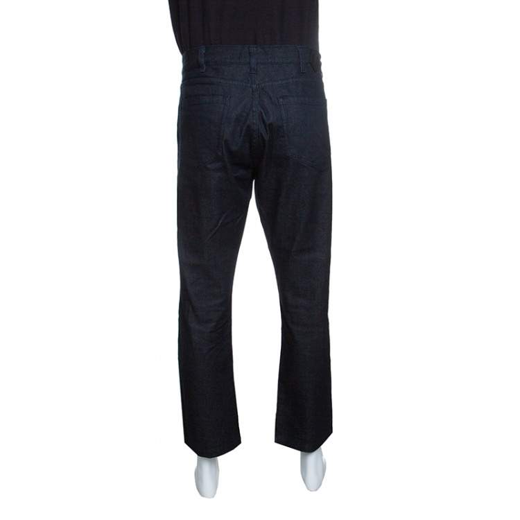 Pre Owned Z Zegna Indigo Dark Wash Denim Regular Fit Jeans L