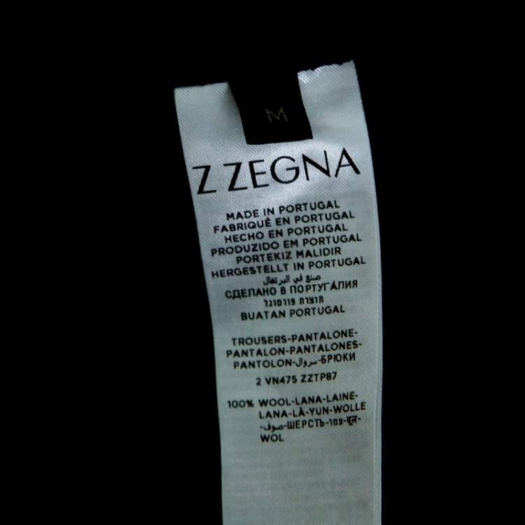 Pre Owned Z Zegna Techmerino Navy Blue Wool Contrast Striped Jogger Trousers M