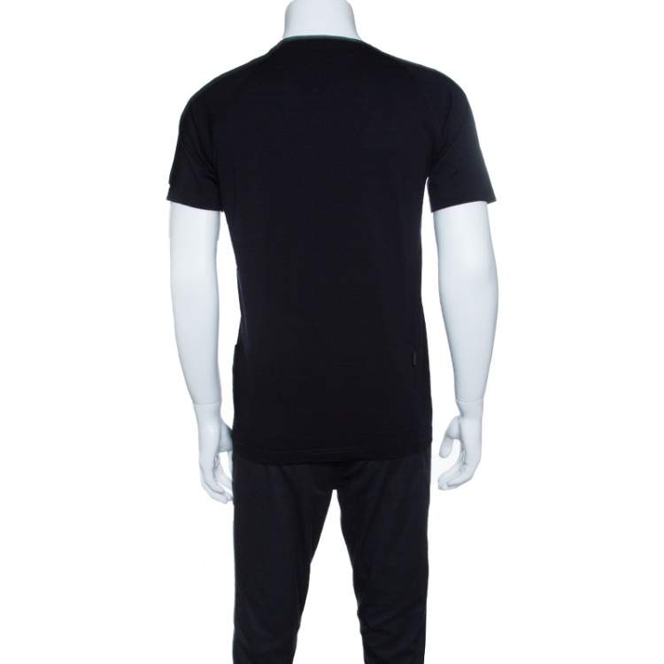 Pre Owned Z Zegna Techmerino Navy Blue Wool Crew Neck T-shirt M