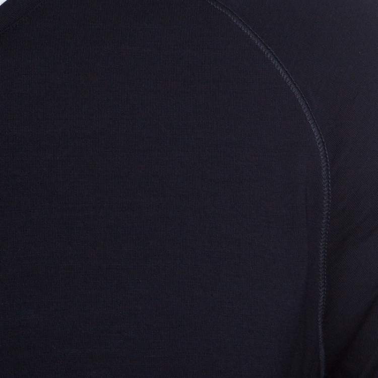 Pre Owned Z Zegna Techmerino Navy Blue Wool Crew Neck T-shirt M