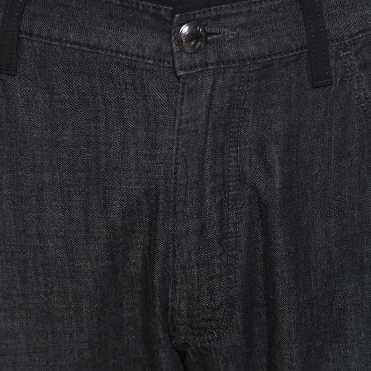 Pre Owned Z Zegna Black Denim Straight Fit Jeans XL