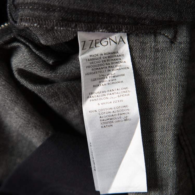Pre Owned Z Zegna Black Denim Straight Fit Jeans XL
