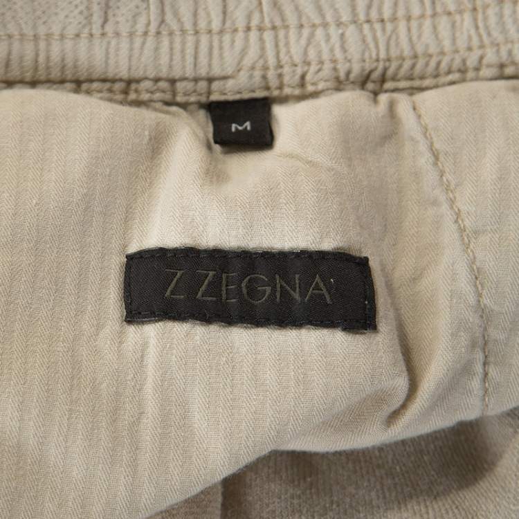 Pre Owned Z Zegna Beige Linen Relaxed Fit Trousers M