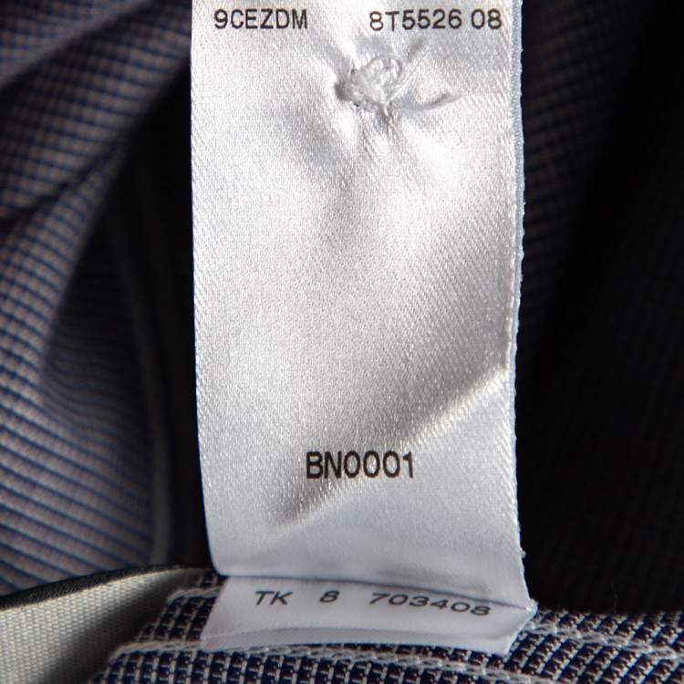 مملوكة مسبقًا Z Zegna Ink Blue Cotton Contrast Collar City Shirt L
