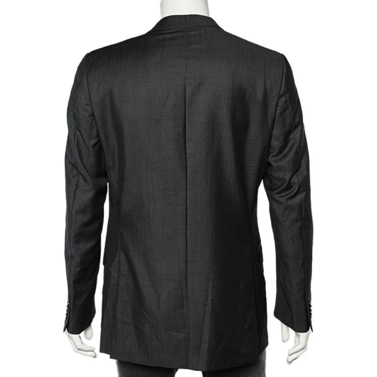 Pre Owned Z Zegna Dark Grey Wool Blazer L