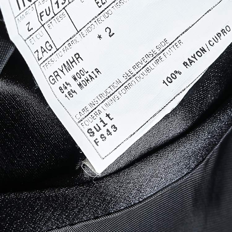 Pre Owned Z Zegna Dark Grey Wool Blazer L