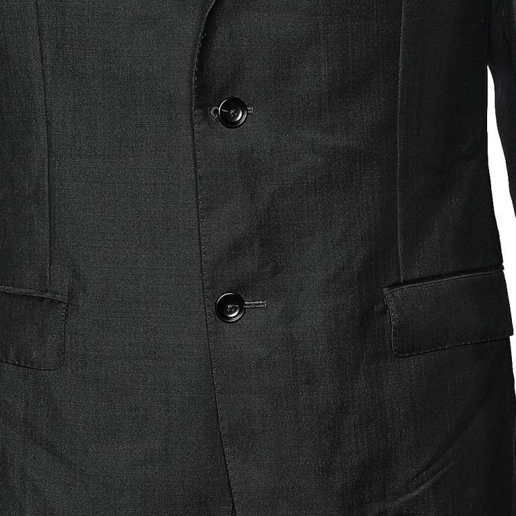 Pre Owned Z Zegna Dark Grey Wool Blazer L
