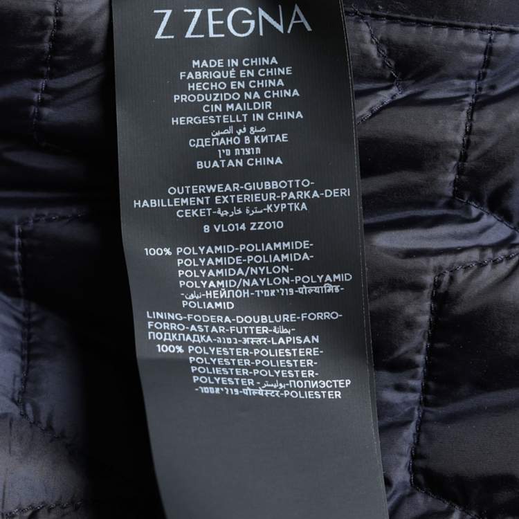 Pre Owned Z Zegna Bicolor Quilted Water Repellent Reversible Bomber Jacket XL