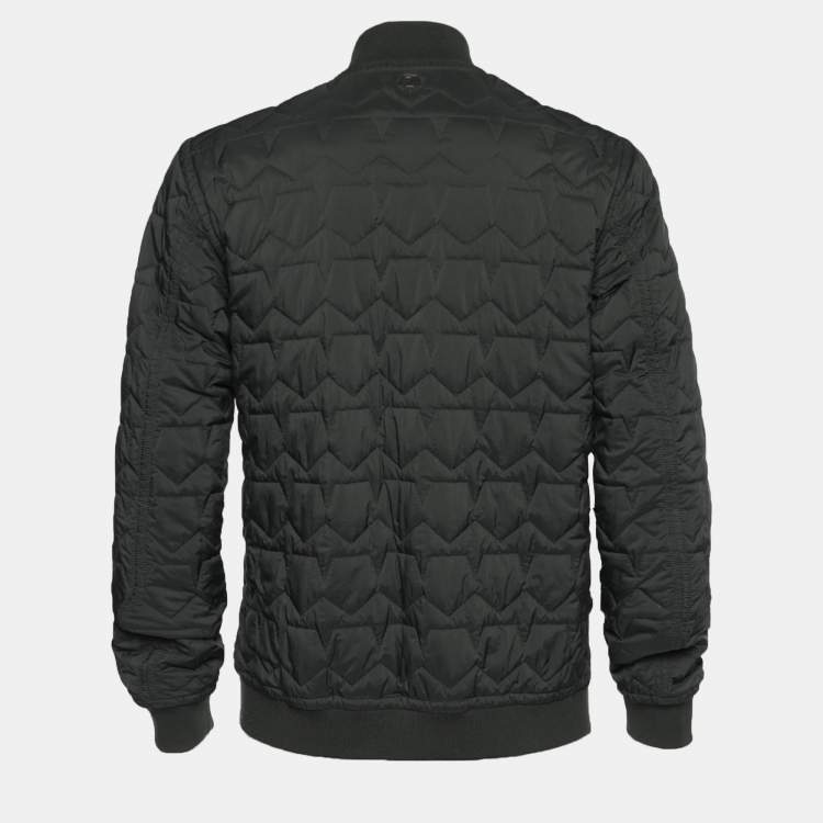 Pre Owned Z Zegna Bicolor Quilted Water Repellent Reversible Bomber Jacket XL
