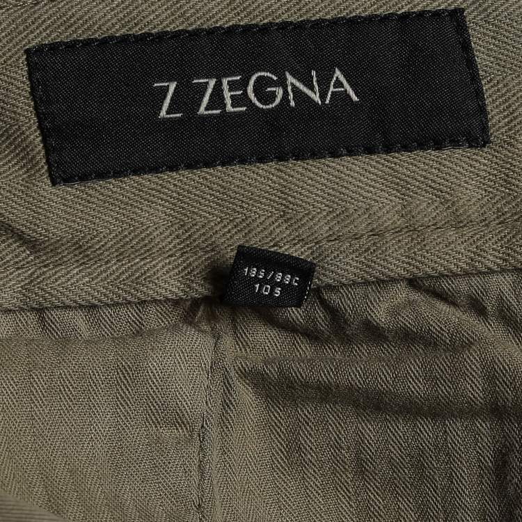 Pre Owned Z Zegna Beige Cotton Regular Fit Trouser XL 