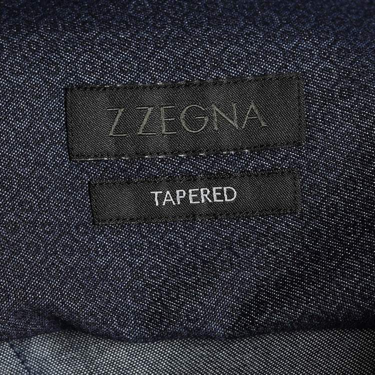 Pre Owned Z Zegna Blue Printed Cotton Long Sleeve Shirt XXL