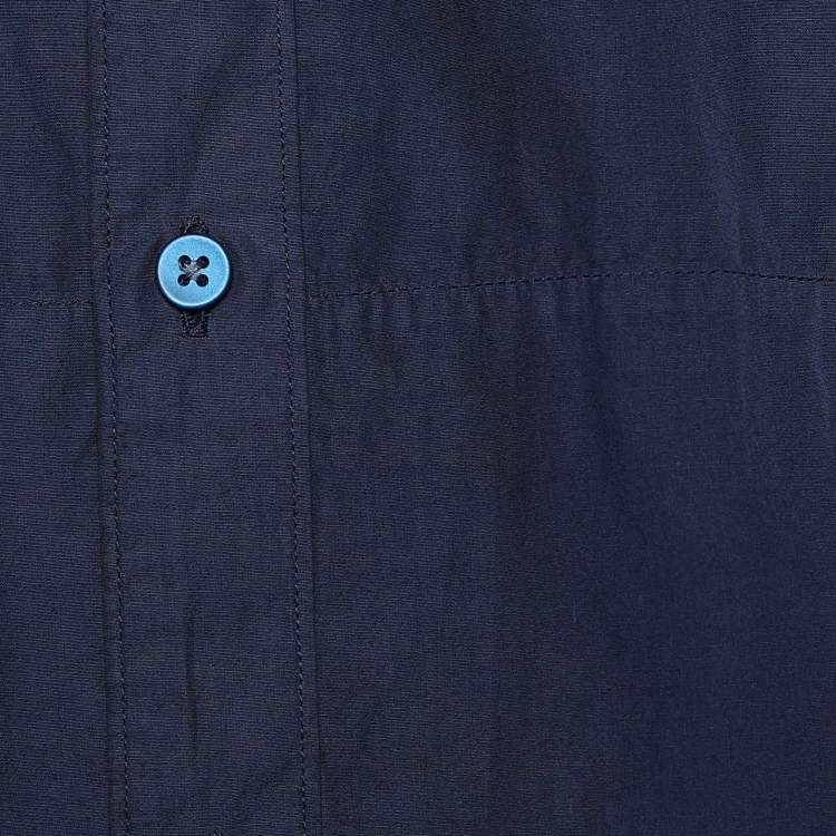 Pre Owned Z Zegna Blue Cotton Pocket Detail Regular Fit Shirt XXL