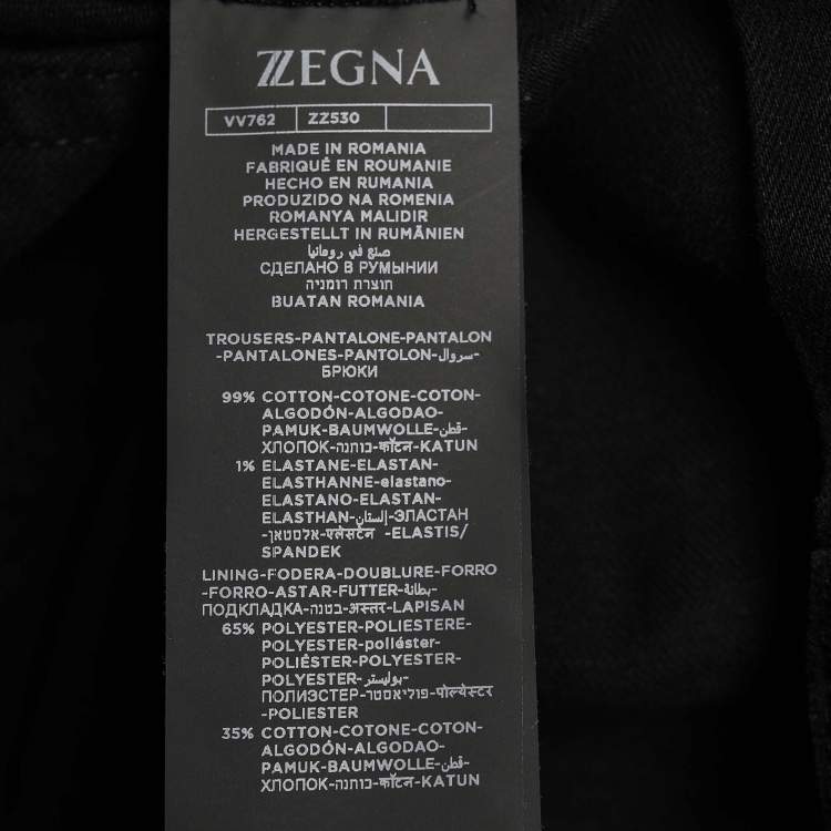 Pre Owned Z Zegna Black Denim Slim Fit Jeans XL