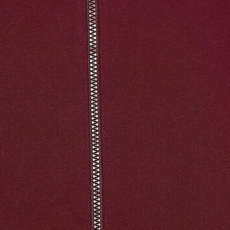 Pre Owned Z Zegna Red Cotton Bird Embroidered Zip Front Jacket XL