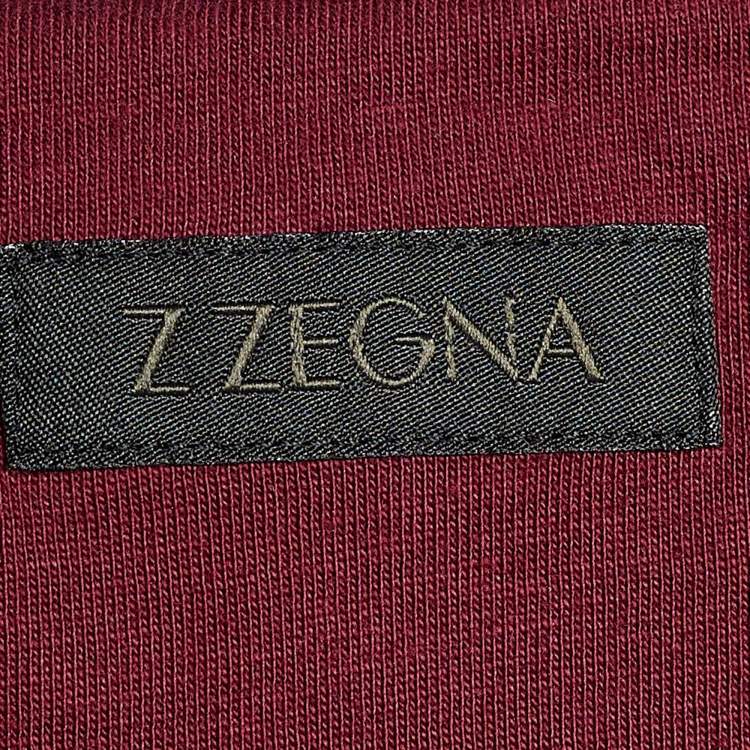 Pre Owned Z Zegna Red Cotton Bird Embroidered Zip Front Jacket XL