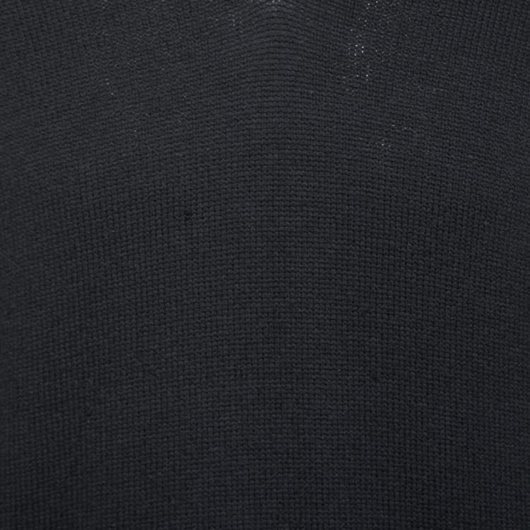 Pre Owned Z Zegna Navy Blue Wool V Neck Long Sleeve Sweater M