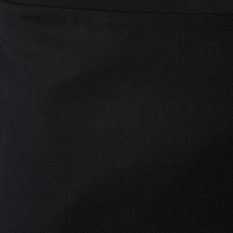 Pre Owned Z Zegna Black Wool Side Trim Detail Straight Leg Pants M