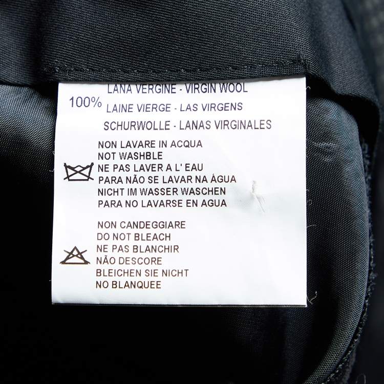Pre Owned Z Zegna Black Wool Side Trim Detail Straight Leg Pants M