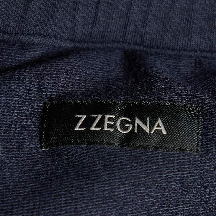 Pre Owned Z Zegna Navy Blue Modal & Cotton Knit Track Pants XL