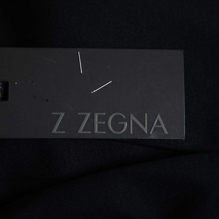 Pre Owned Z Zegna Navy Blue Stretch Knit Slim Fit Pants L