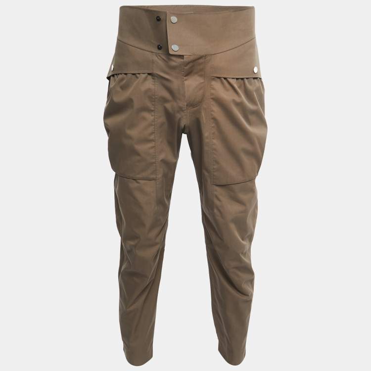 Pre Owned Z Zegna Khaki Brown Gabardine Cargo Pants XS
