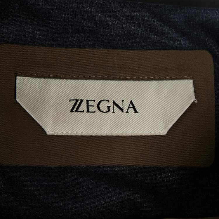 Pre Owned Z Zegna Khaki Brown Gabardine Cargo Pants XS