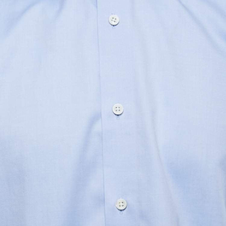 Pre Owned Z Zegna Blue Cotton Wash & Go Long Sleeve Shirt XXL