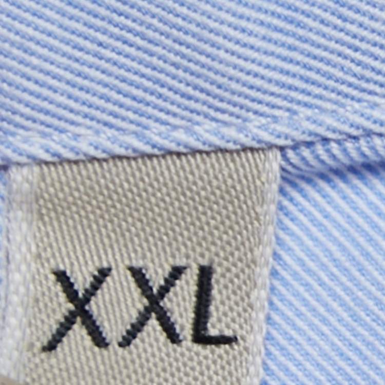 Pre Owned Z Zegna Blue Cotton Wash & Go Long Sleeve Shirt XXL