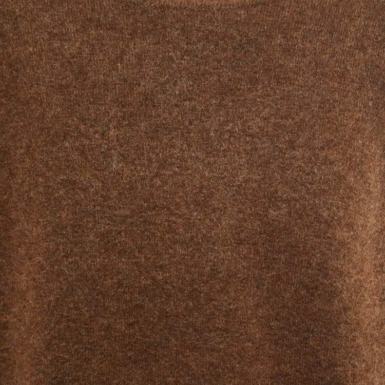 Pre Owned Z Zegna Brown & Grey Wool Sweater 3XL