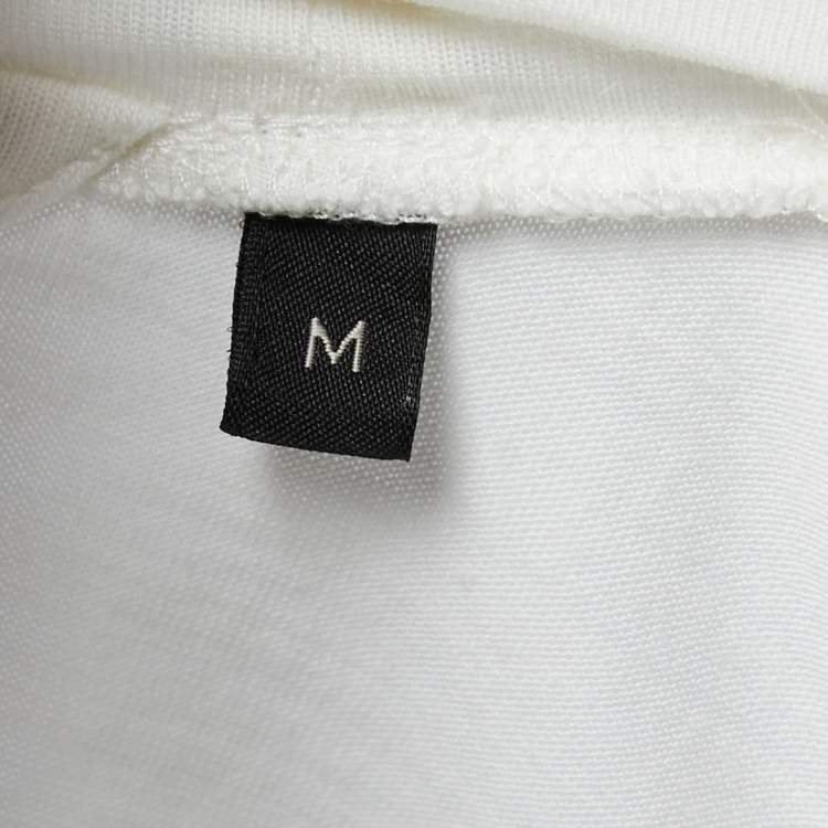 Pre Owned Z Zegna Ivory Wool Contrast Detail Techmerino T-Shirt M