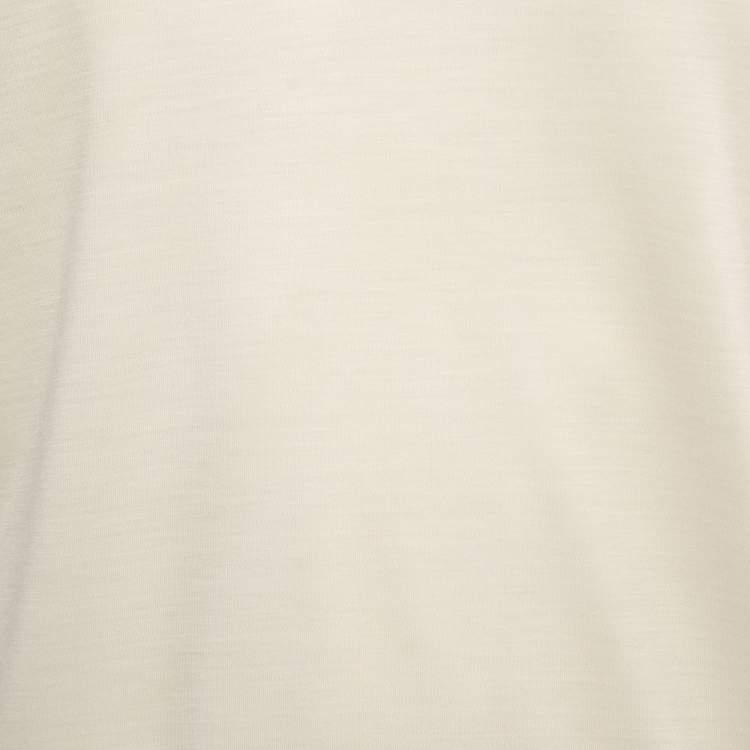 Pre Owned Zegna Cream Wool High Performance Crew Neck T-Shirt XL