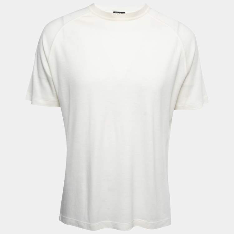 Pre Owned Z Zegna High Performance White Jersey Wool T- Shirt XL