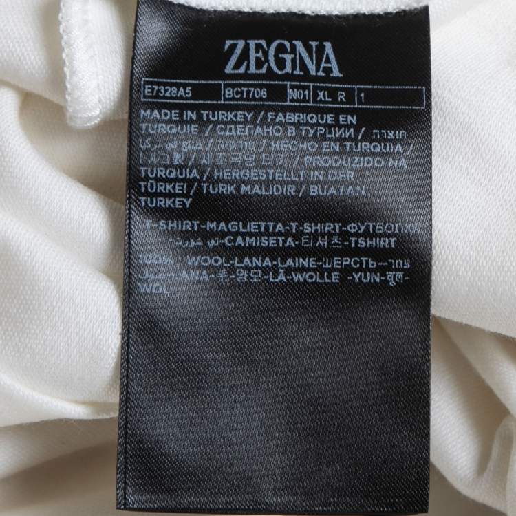 Pre Owned Z Zegna High Performance White Jersey Wool T- Shirt XL