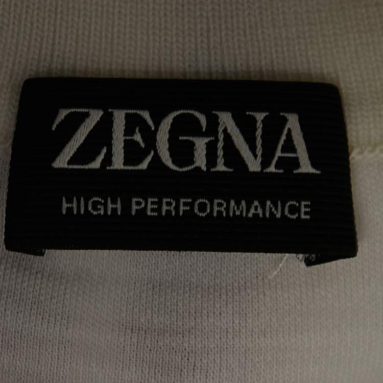 Pre Owned  Zegna Cream Wool Crew Neck Half Sleeve T-Shirt XL
