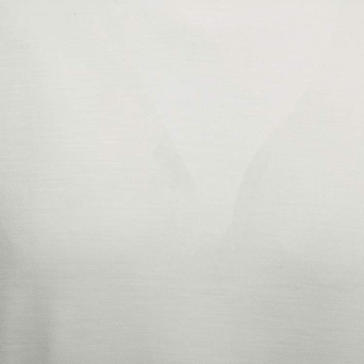 Pre Owned Zegna Cream Wool Crew Neck Half Sleeve T-Shirt XL