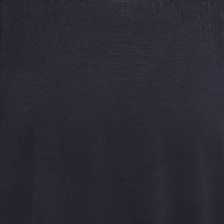 Pre Owned Zegna Navy Blue Wool Crew Neck Half Sleeve T-Shirt XL