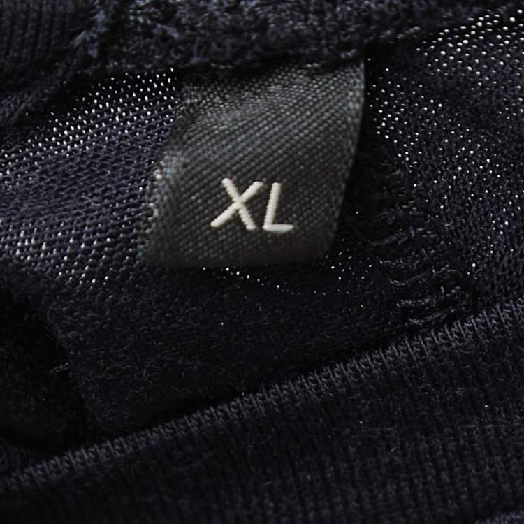 Pre Owned Zegna Navy Blue Wool Crew Neck Half Sleeve T-Shirt XL