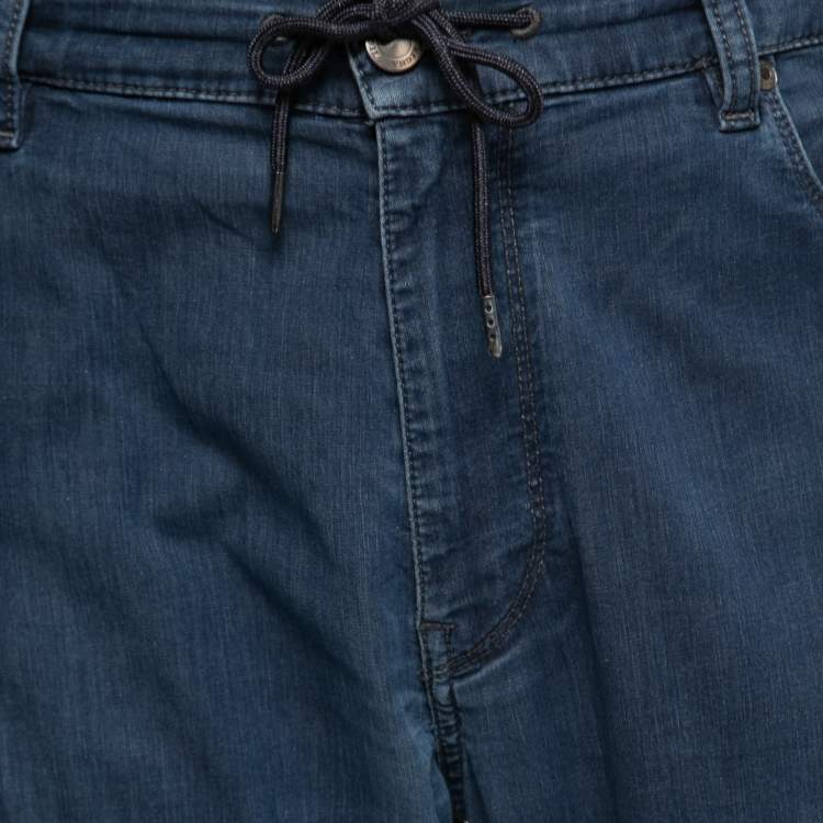 Pre Owned Z Zegna Blue Denim Drawstring Waist Regular Fit Jeans XXL/ Waist 40"