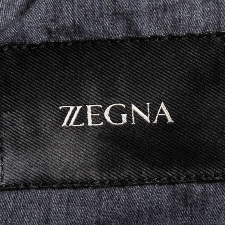 Pre Owned Z Zegna Black Cotton Blend Drawstring Waist Trousers XXL/Waist 37"