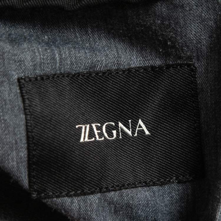 Pre Owned Z Zegna Black Cotton Blend Drawstring Waist Trousers XXL 
