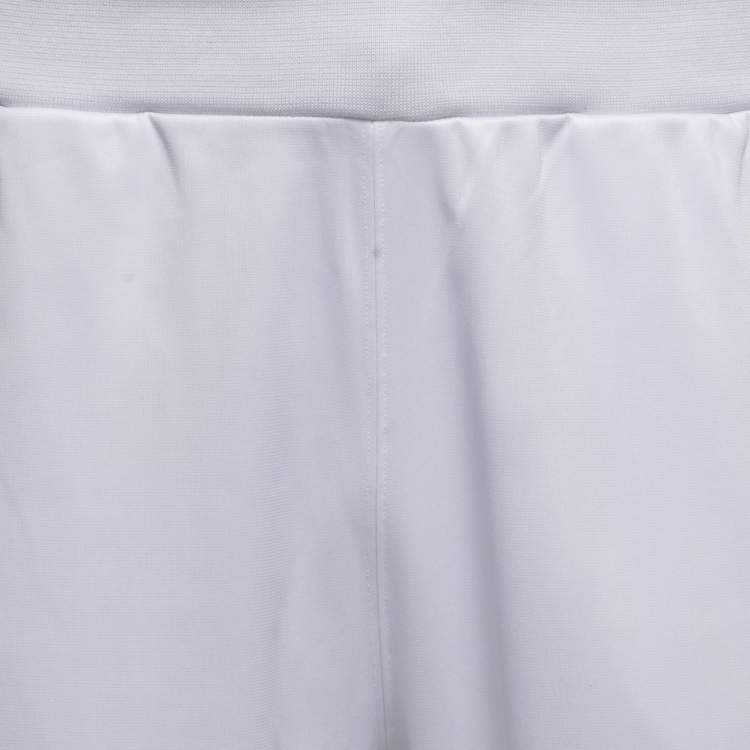 Pre Owned Z Zegna White/Navy Blue Logo Print Synthetic Joggers XL