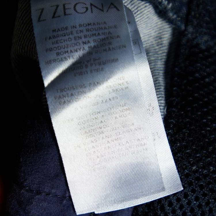 Pre Owned Z Zegna Navy Blue Denim Straight Leg Jeans L
