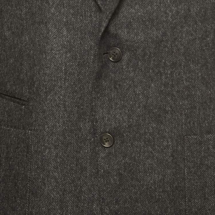 Pre Owned Z Zegna Grey Wool Blend Single Breasted Blazer XXL